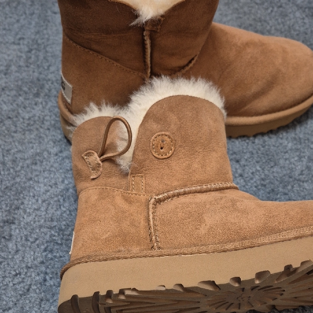 UGG' Cozy Sheepskin Boots - Tan - Picture 3 of 6